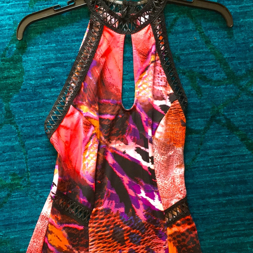 Venus Colorful Maxi Dress with Key hole front